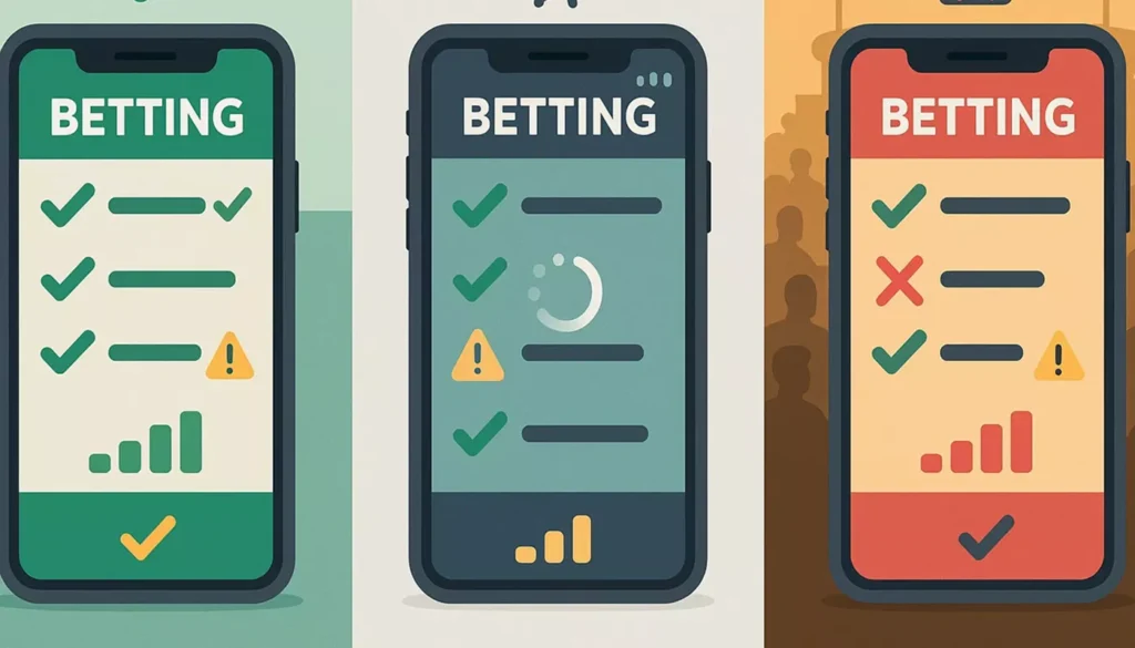 Mobile Live-Wetten-Apps im Performance-Test: Smartphones mit unterschiedlichen Verbindungen und Leistungsindikatoren