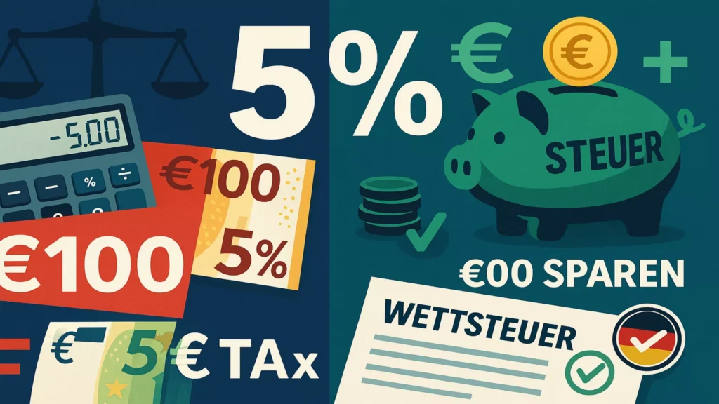 Wettsteuer Deutschland 2025: 5-Prozent-Regelung erklärt mit Steuerberechnung und legalen Sparmöglichkeiten