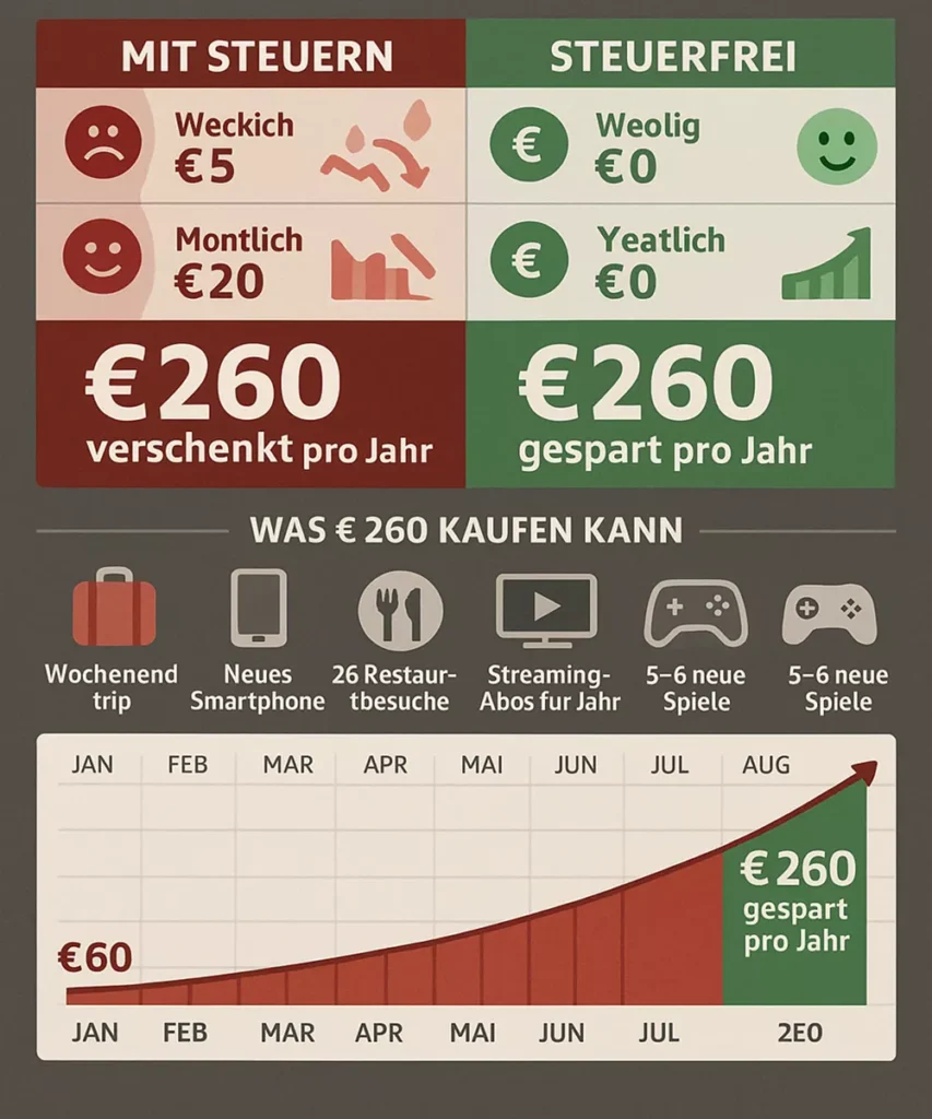Jahreskosten der Wettsteuer: 260 Euro Steuerbelastung pro Jahr und wie du sie vermeiden kannst
