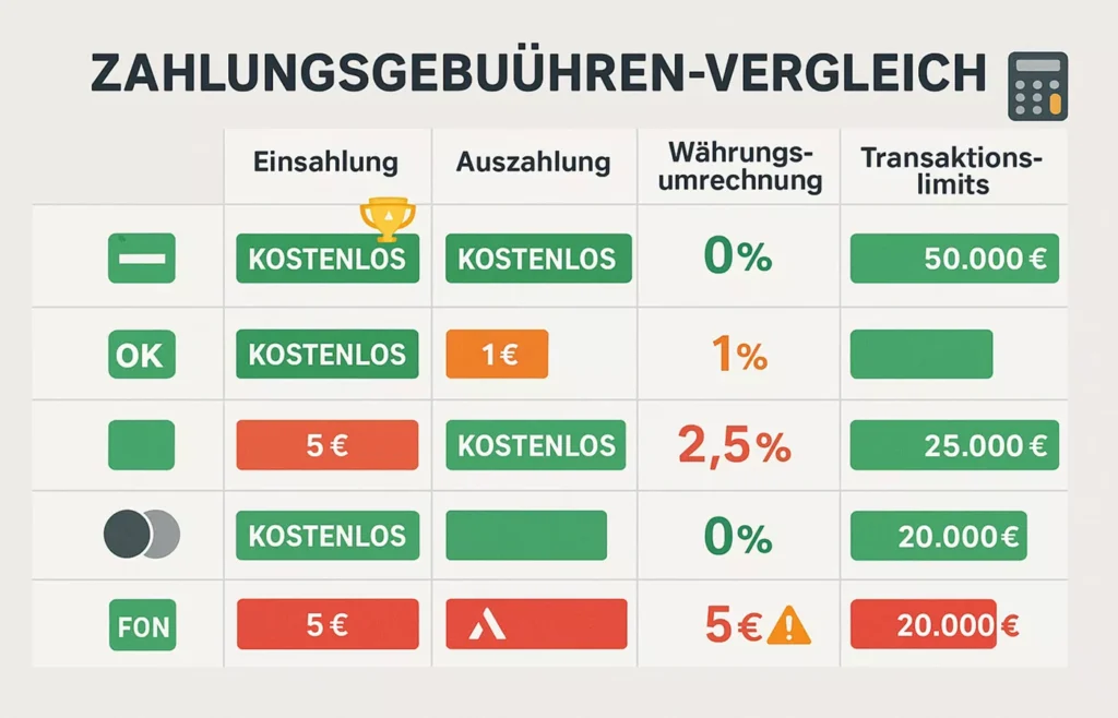 Zahlungsgebühren-Vergleich: Übersicht versteckter Kosten und gebührenfreier Optionen